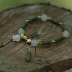 Fortune Jewel Green Bamboo Jade Lily of the Valley Wealth Bracelet