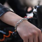 Fortune Jewel Om Mani Padme Hum Double Dorje Copper Engraved Wisdom Bracelet