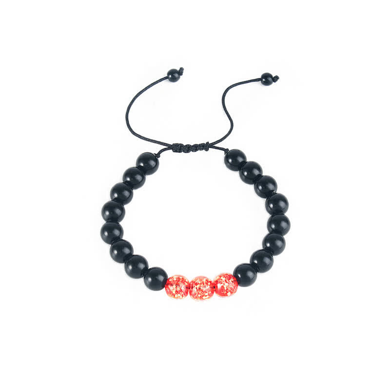 Fortune Jewel Black Obsidian Luminous Glowstone Strength Bracelet