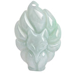 Fortune Jewel Natural Jade Nine Tailed Fox Luck Prosperity Necklace Pendant