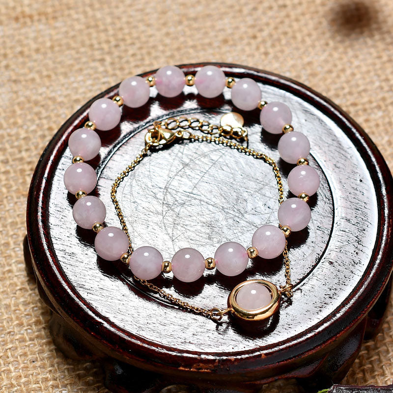 Fortune Jewel Sun Stone Strawberry Quartz Crystal Positive Bracelet
