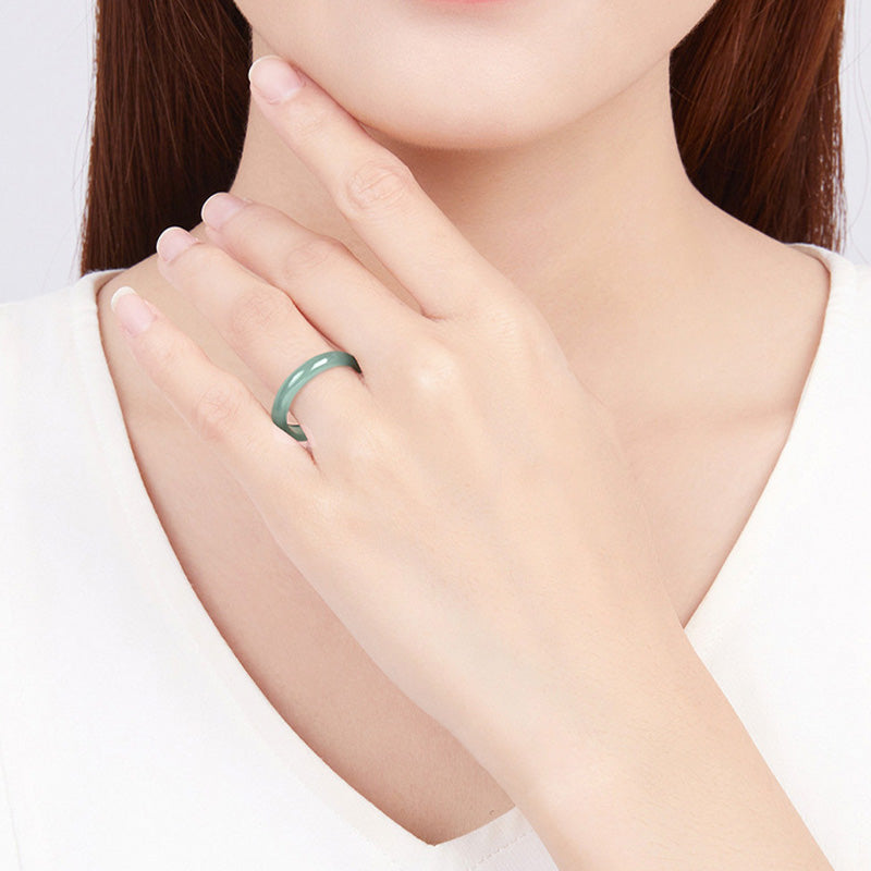 Fortune Jewel Natural Jade Prosperity Protection Ring
