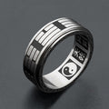 Fortune Jewel Bagua Yin Yang Titanium Steel Balance Rotatable Ring Fortune Jewel