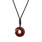 Fortune Jewel Small Leaf Red Sandalwood Ebony Wood One's Luck Improves Design Patern Protection Necklace Pendant