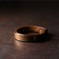 Fortune Jewel Vintage Handmade Texture Copper Brass Leather Wealth Bracelet Bangle