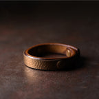 Fortune Jewel Vintage Handmade Texture Copper Brass Leather Wealth Bracelet Bangle