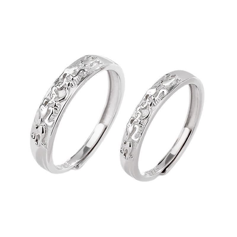 Fortune Jewel 925 Sterling Silver PiXiu Balance Adjustable Couple Ring