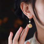 Fortune Jewel Bodhi Seed Lovely Cat Paw Claw Peace Dangle Drop Earrings