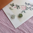 Fortune Jewel Dainty Hetian Jade Cyan Jade Luck Floral Charm Necklace Pendant