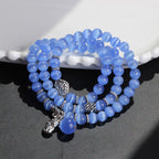 Fortune Jewel Cat Eye PiXiu Support Triple Wrap Bracelet