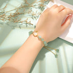 Fortune Jewel Year of the Rabbit Natural Green Aventurine Luck Bead Bracelet