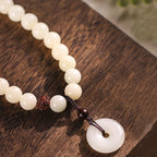 Fortune Jewel Bodhi Seed Green Sandalwood Lotus Peace Buckle Harmony Double Wrap Bracelet