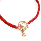 Fortune Jewel Tibetan Handmade Lotus Koi Fish Lucky Red String Bracelet