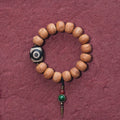 Fortune Jewel Tibet Bodhi Seed Dzi Bead Peace Charm Wrist Mala Bracelet