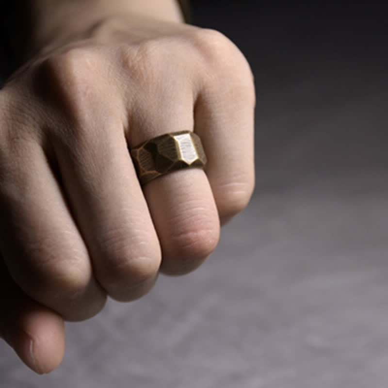 Fortune Jewel Tibetan Simple Design Copper Wealth Ring