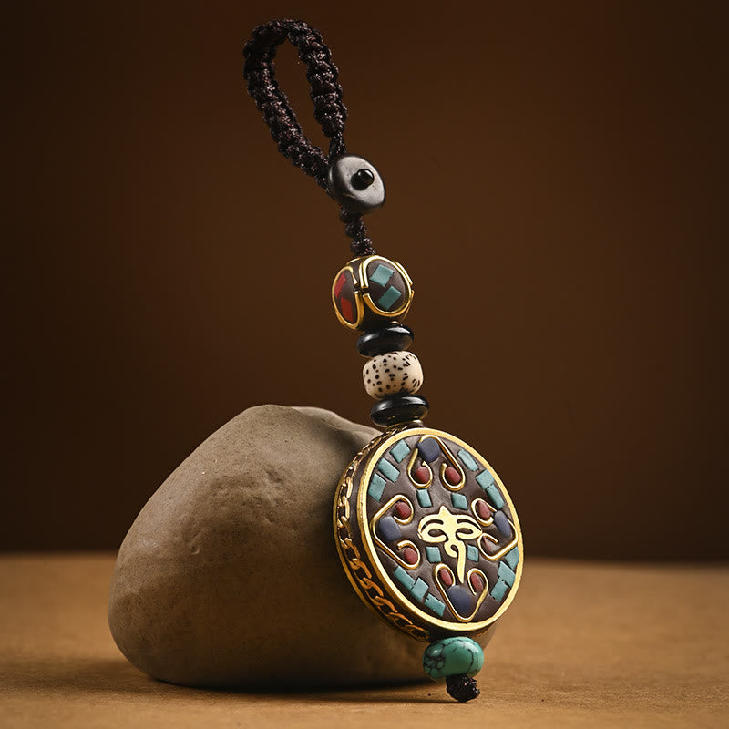 Fortune Jewel Tibetan Om Mani Padme Hum Bodhi Seed Peace Key Chain