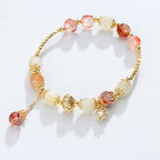 Fortune Jewel Colorful Rutilated Quartz Cat Eye Zircon Auspiciousness Bead Bracelet