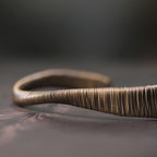 Fortune Jewel Simple Design Wrapped Brass Copper Luck Wealth Adjustable Cuff Bracelet
