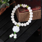Fortune Jewel Lotus Natural White Bodhi Seed Luck Bracelet