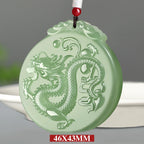 Fortune Jewel Chinese Zodiac Dragon Jade Luck Necklace String Pendant