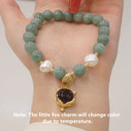 Fortune Jewel Jade Pearl Color-Changing Fox Charm Luck Bracelet