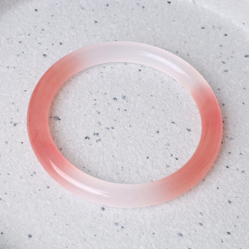 Fortune Jewel Pink Golden Silk Jade Wealth Bracelet Bangle