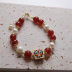 Fortune Jewel Red Agate Pearl Confidence Self-acceptance Bracelet