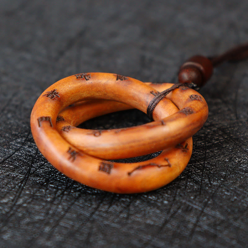 Fortune Jewel Lightning Struck Jujube Wood Taoist Yin Yang Ring Qiankun Circle Leizu Taboo Luck Necklace Pendant Fortune Jewel