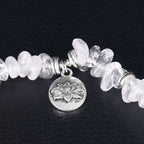Fortune Jewel Natural White Crystal Lotus Healing Bracelet