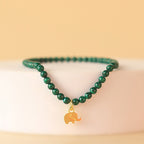 Fortune Jewel Natural Malachite Elephant Anti-Anxiety Charm Bracelet