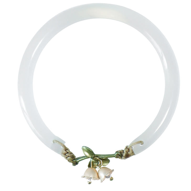 Fortune Jewel Lily of the Valley Flower Happiness Strength Bracelet Bangle