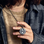 Fortune Jewel 990 Sterling Silver Yin Yang Hammer Texture Harmony Necklace Pendant Fortune Jewel