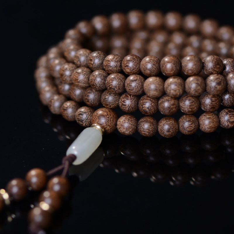 Fortune Jewel 108 Mala Beads Rosewood Jade Calm Bracelet