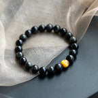 Fortune Jewel Natural Rainbow Obsidian Tiger Eye Positive Love Bracelet