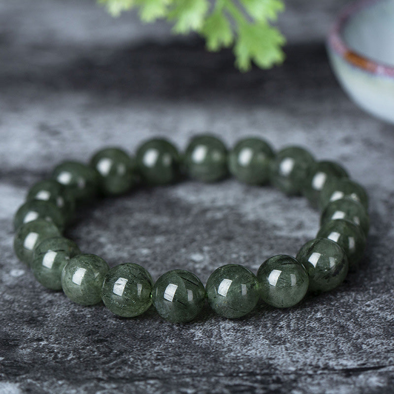 Fortune Jewel Natural Green Crystal Blessing Wealth Bracelet