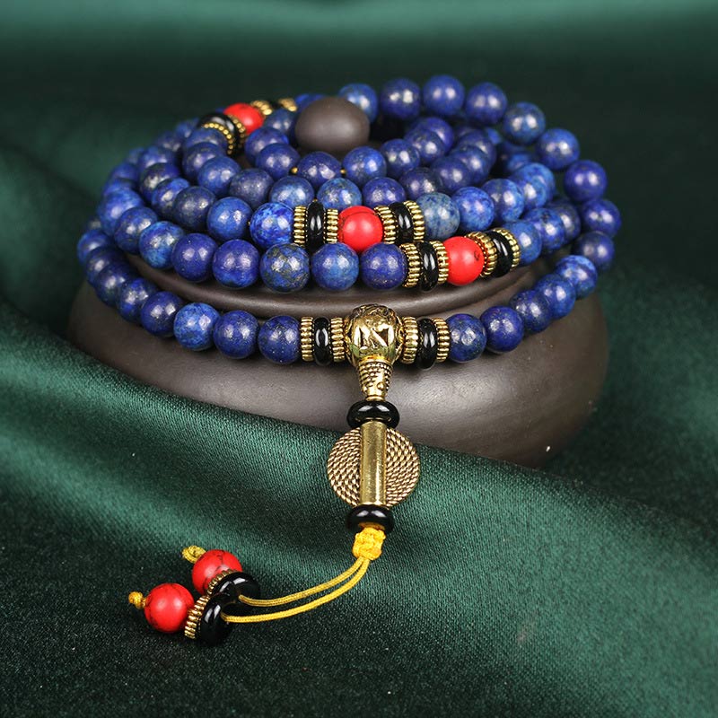 Fortune Jewel Tibetan Mala Lapis Lazuli Lazurite Positive Bracelet