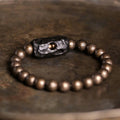 Fortune Jewel Tibet Ebony Wood Copper Peace Balance Beaded Bracelet