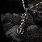 Fortune Jewel Tibetan Dorje Vajra Design Wealth Necklace Pendant