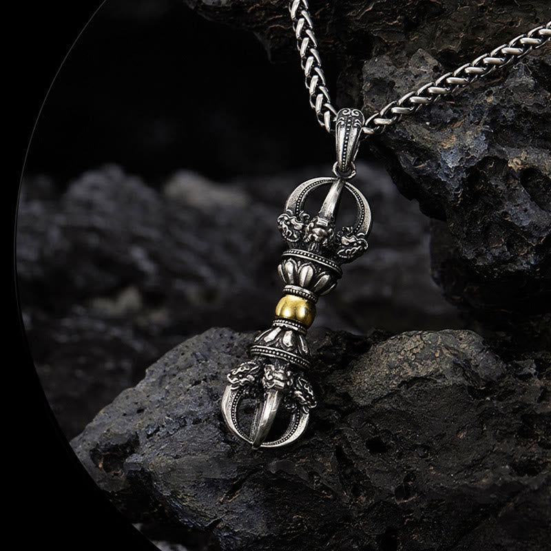 Fortune Jewel Tibetan Dorje Vajra Design Wealth Necklace Pendant