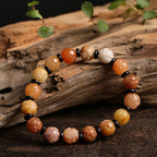 Fortune Jewel Golden Silk Jade Lotus Wealth Luck Bracelet