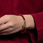 Fortune Jewel Cinnabar Green Aventurine Luck Blessing Bracelet