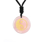 Fortune Jewel Various Crystal Amethyst Tiger Eye Green Aventurine Yin Yang Spiritual Necklace Pendant