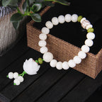 Fortune Jewel Lotus Natural White Bodhi Seed Luck Bracelet