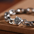 Fortune Jewel 925 Sterling Silver Six True Words Wisdom Calm Bracelet