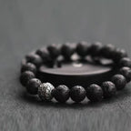 Fortune Jewel Lava Rock Fish Scales Bead Healing Bracelet