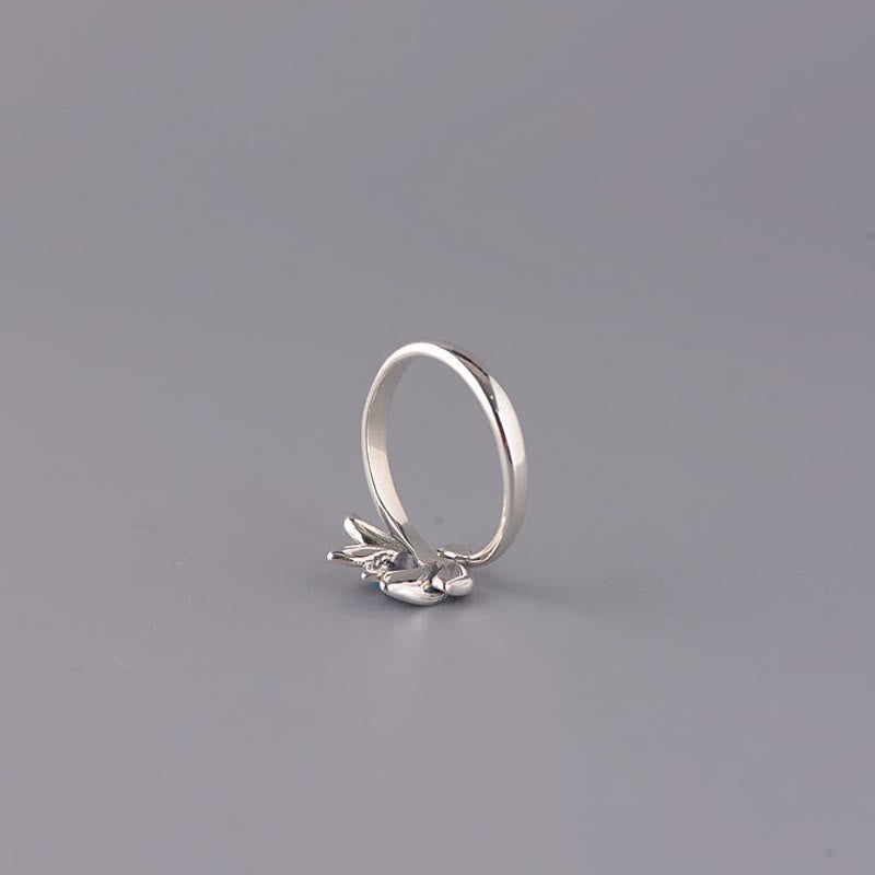 Fortune Jewel 925 Sterling Silver Lotus Flower New Beginning Adjustable Ring Fortune Jewel