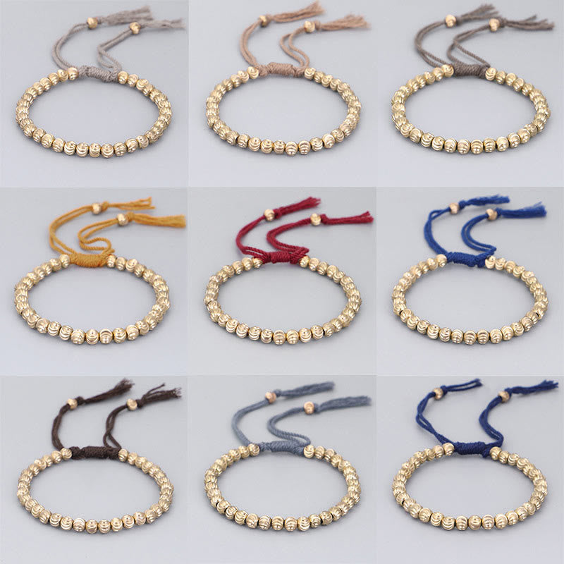 Fortune Jewel Tibetan Handmade Copper Bead Luck String Bracelet