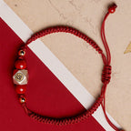 Fortune Jewel Handmade 925 Sterling Silver Chinese Zodiac Natal Buddha Cinnabar Calm Braided Bracelet