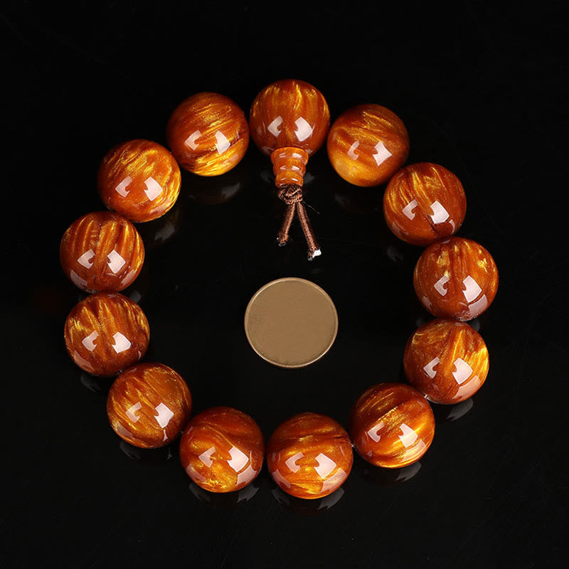 Fortune Jewel Golden Sea Willow Success Positive Bracelet Mala