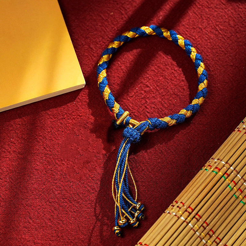 Fortune Jewel Handmade Tibetan Five God Of Wealth Dragon Scale Rope Luck Braid Bracelet